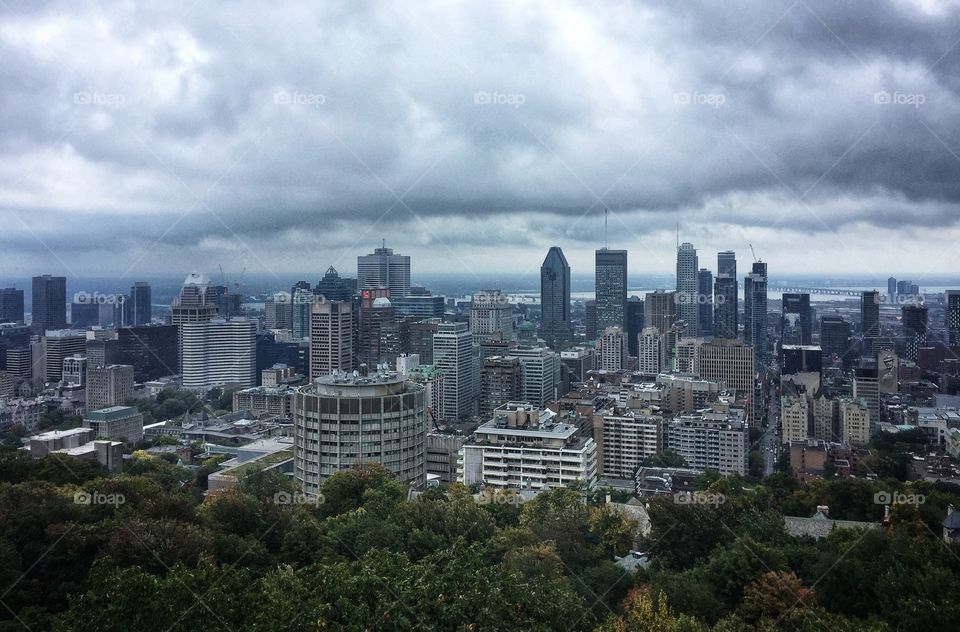 Montréal skyline seen from Mount Royal Park