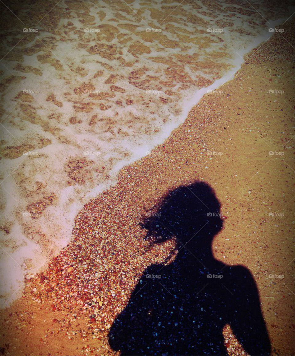 shadow. shadow on the beach