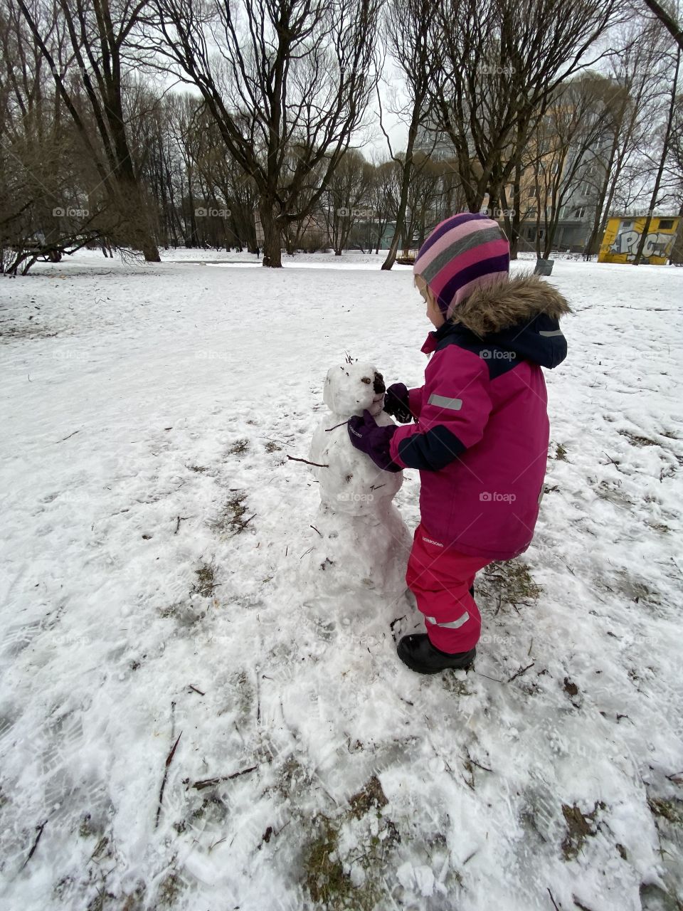 My girl is doing snowman