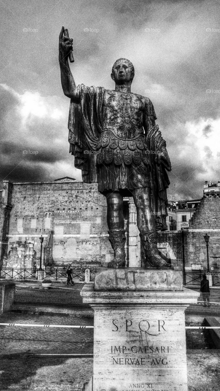 Caesar, Nerva, Emperor, Rome, ancient, statue, bronze,