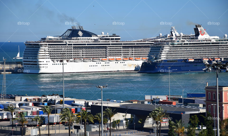 Cruise Ships at the Barcelona's Port