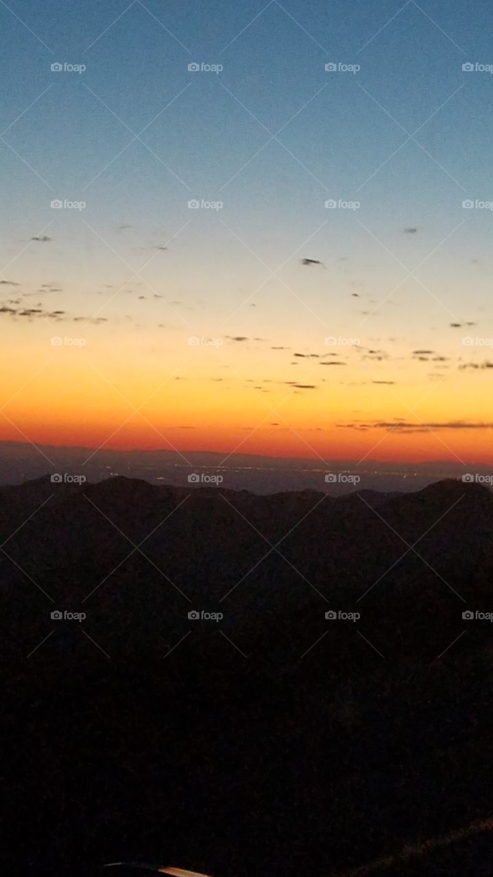 looking back east from the top of the mountain westbound