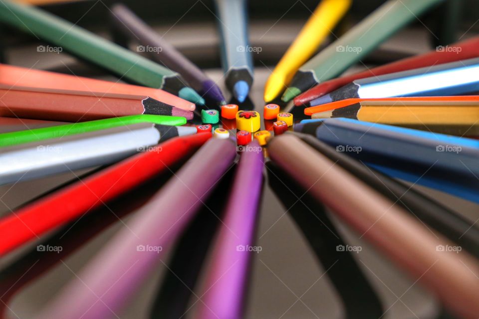 Arrangement of color pencil