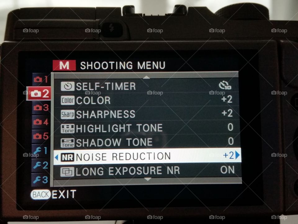 Digital Camera menu. Menu on a digital camera