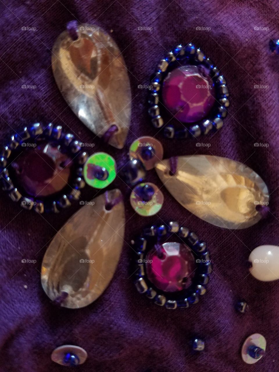 purple beaded design