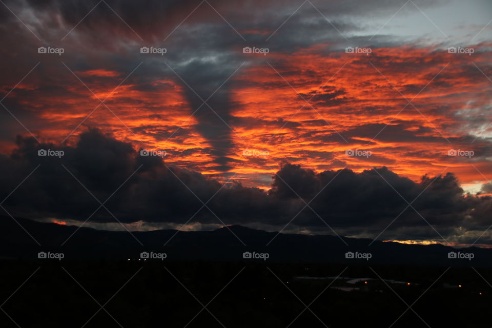 Colorful sunset in Missoula, Montana. 