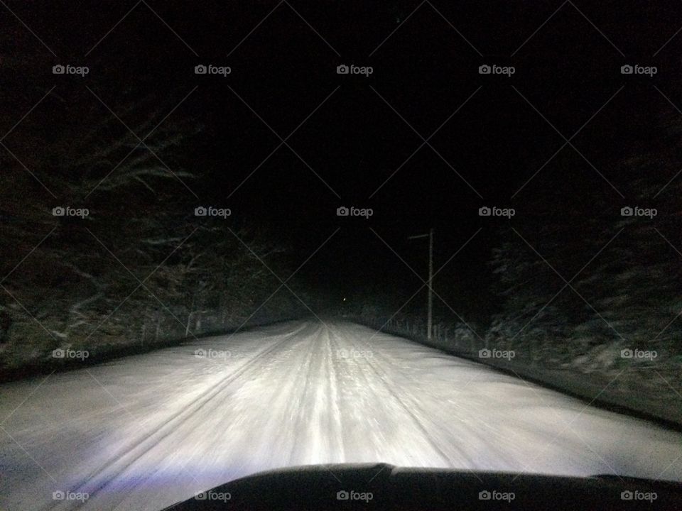 Long snowy road 