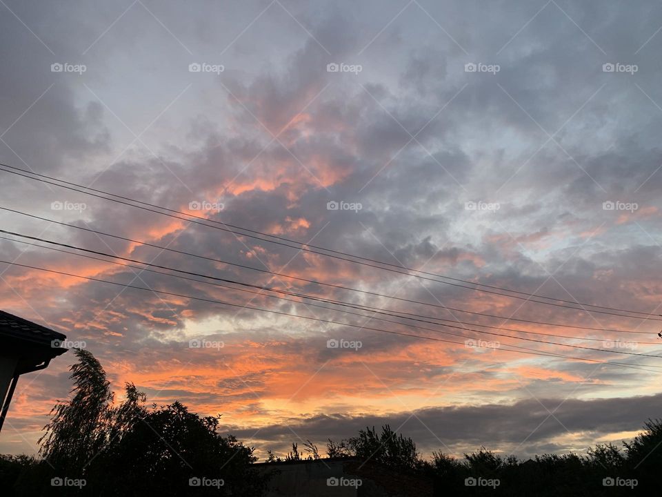 autumn sky at sunset