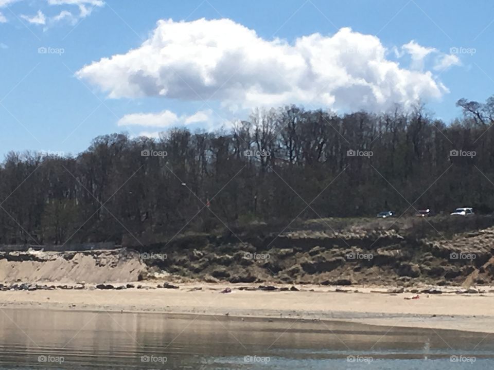 Beautiful clouds in the sky on the beach.