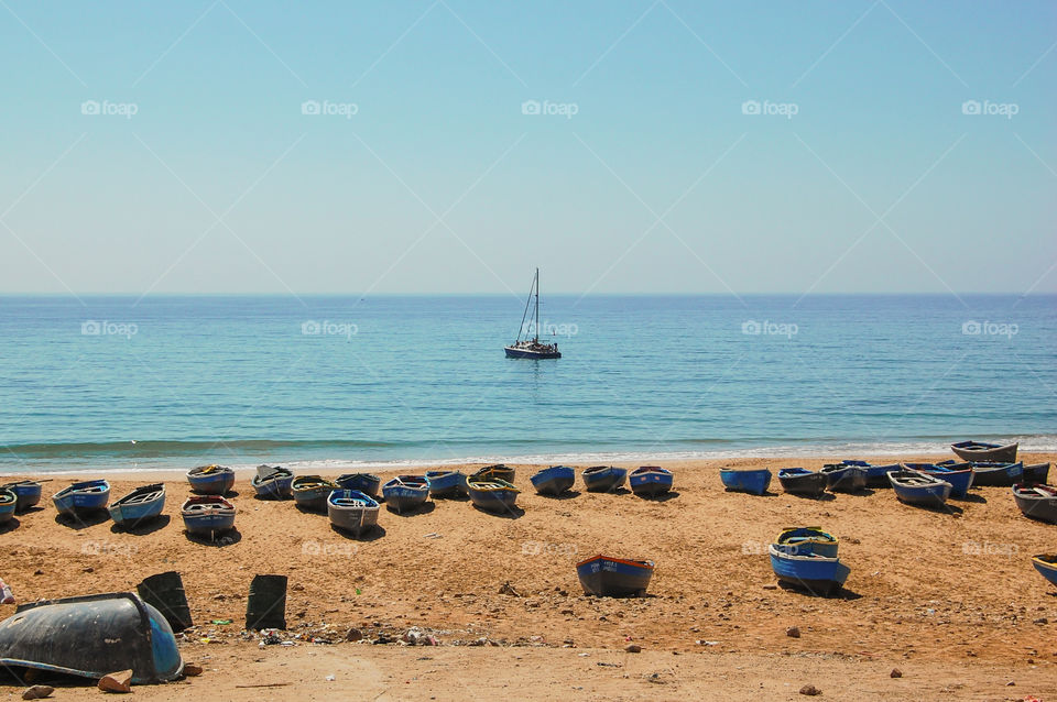 Fishermen's boats in Taghazout. End of our Morocco trip