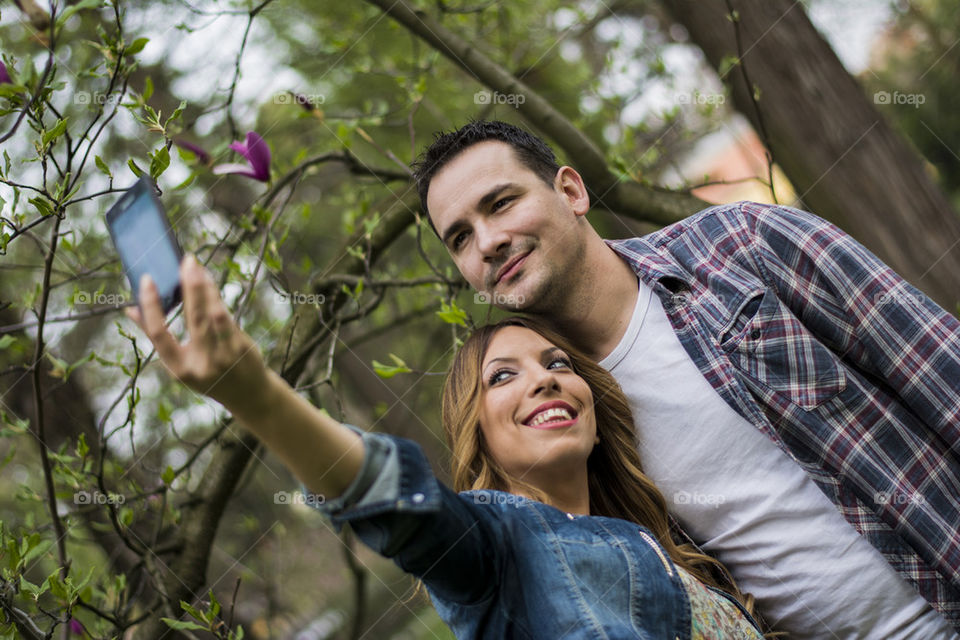 couple taking selfie