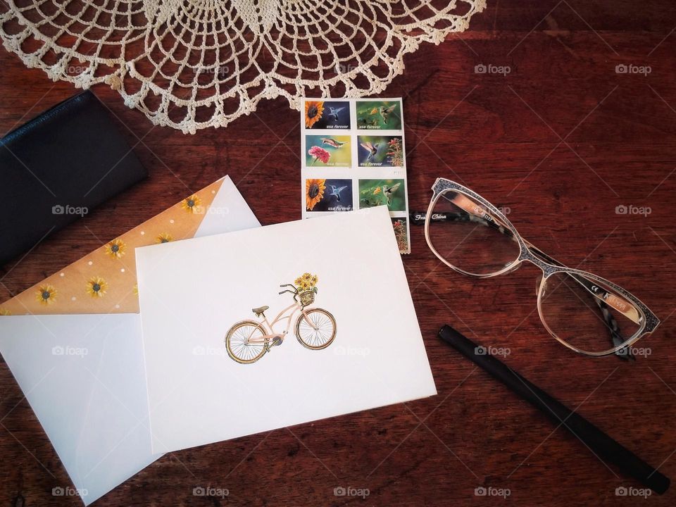 Writing Desk with Note Card