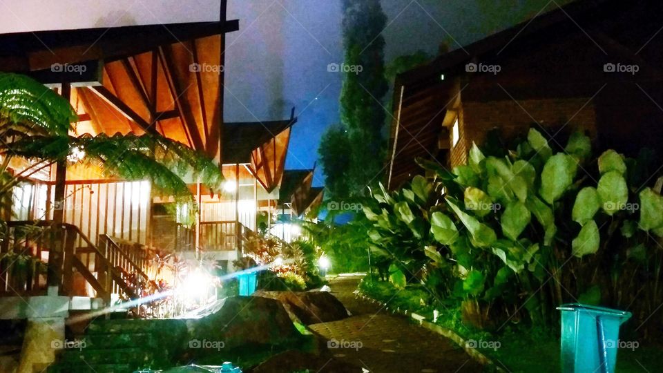 Night atmosphere at Ciwidey Valley Resort, Bandung - Indonesia
