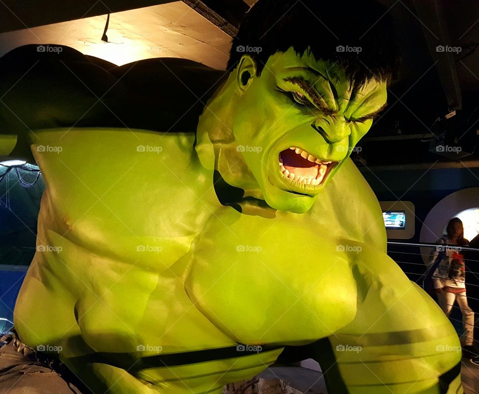 Hulk, massive green figure, Madame Tussauds wax museum