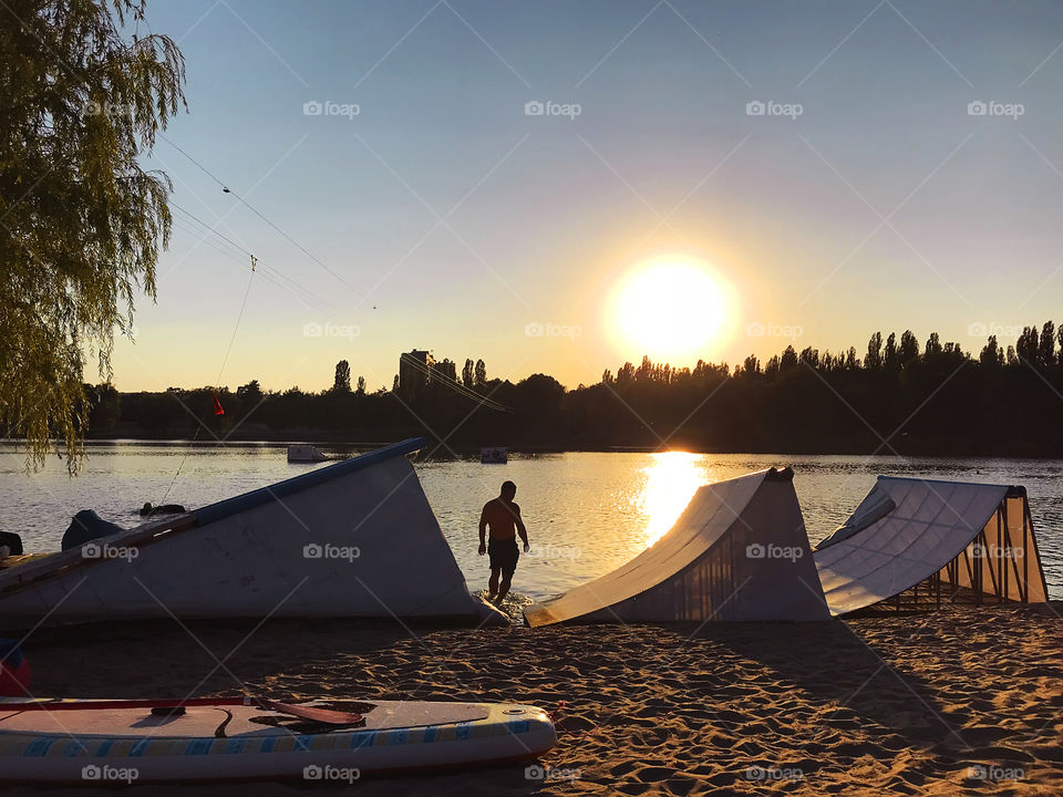 Summer Sunset above the lake