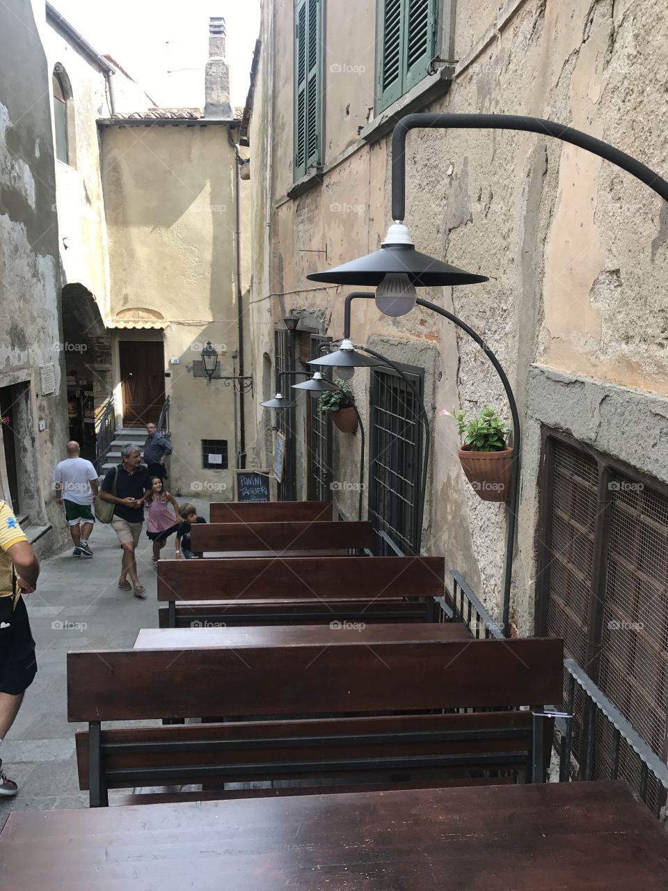 Outdoor Restaurant in Tuscan Town