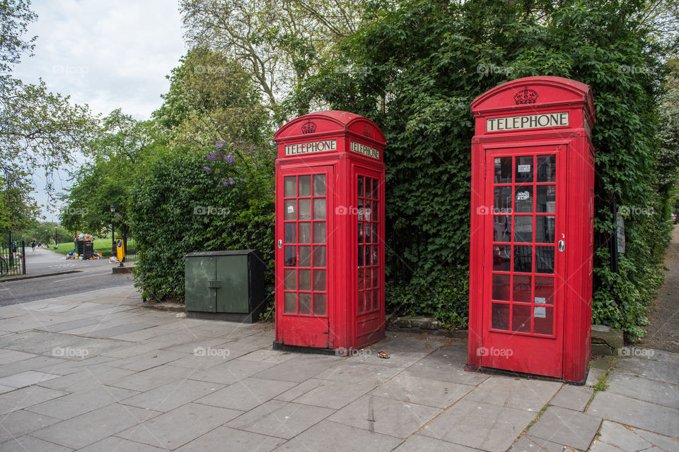 Phone booth near Primrose Hill in London.