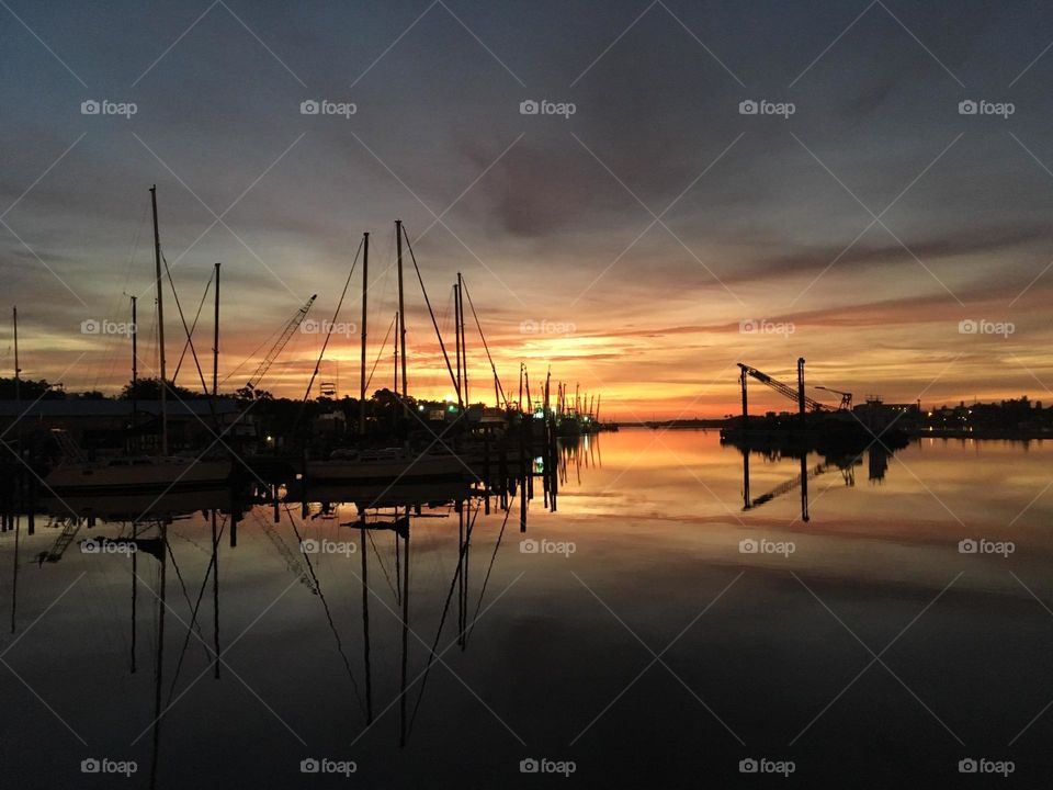 Sunrise at the docks.