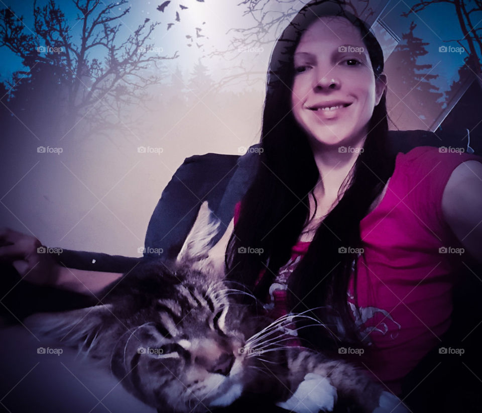 Just me and my Maine Coon Cat Hannibal sleeping on my lap