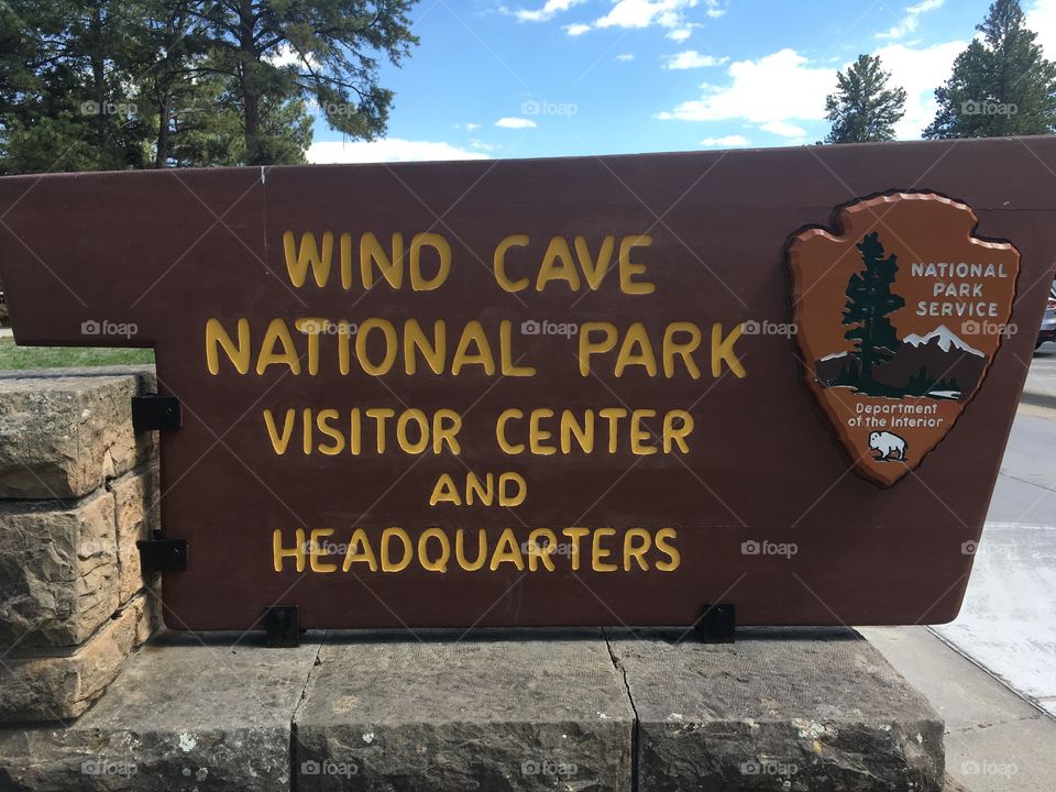 Wind cave sign