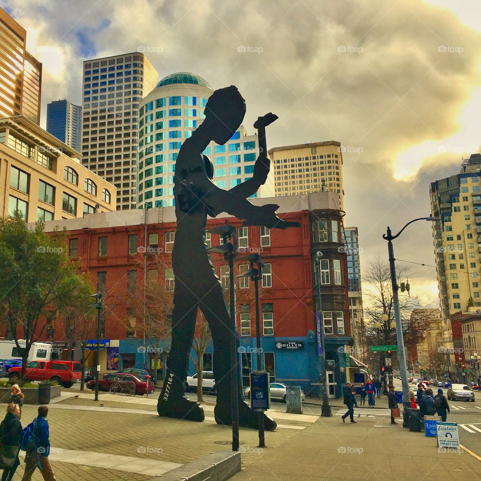 Hammering Man, Seattle Public Art