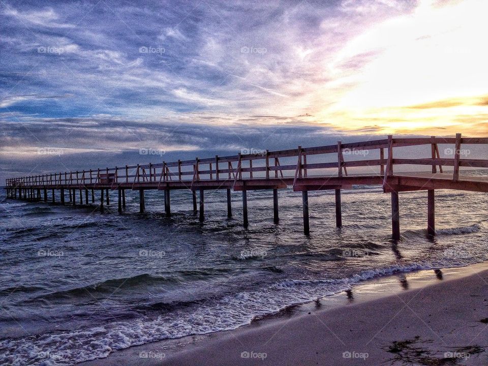 A late day on the beach in the Autumn