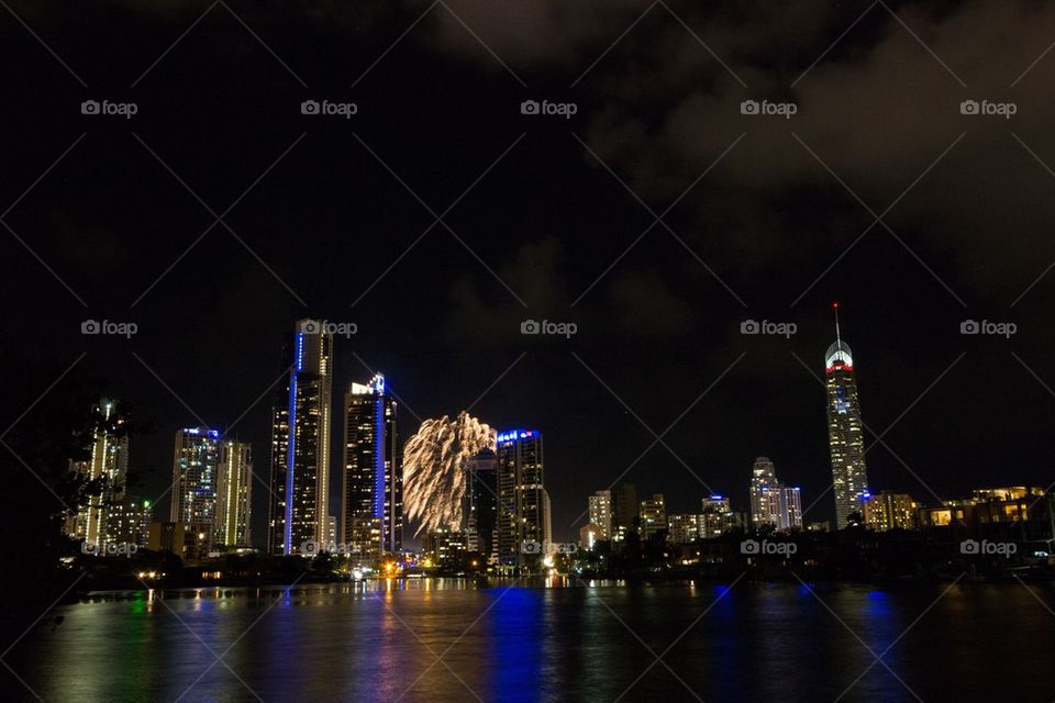 Raining Fireworks Surfers Paradise