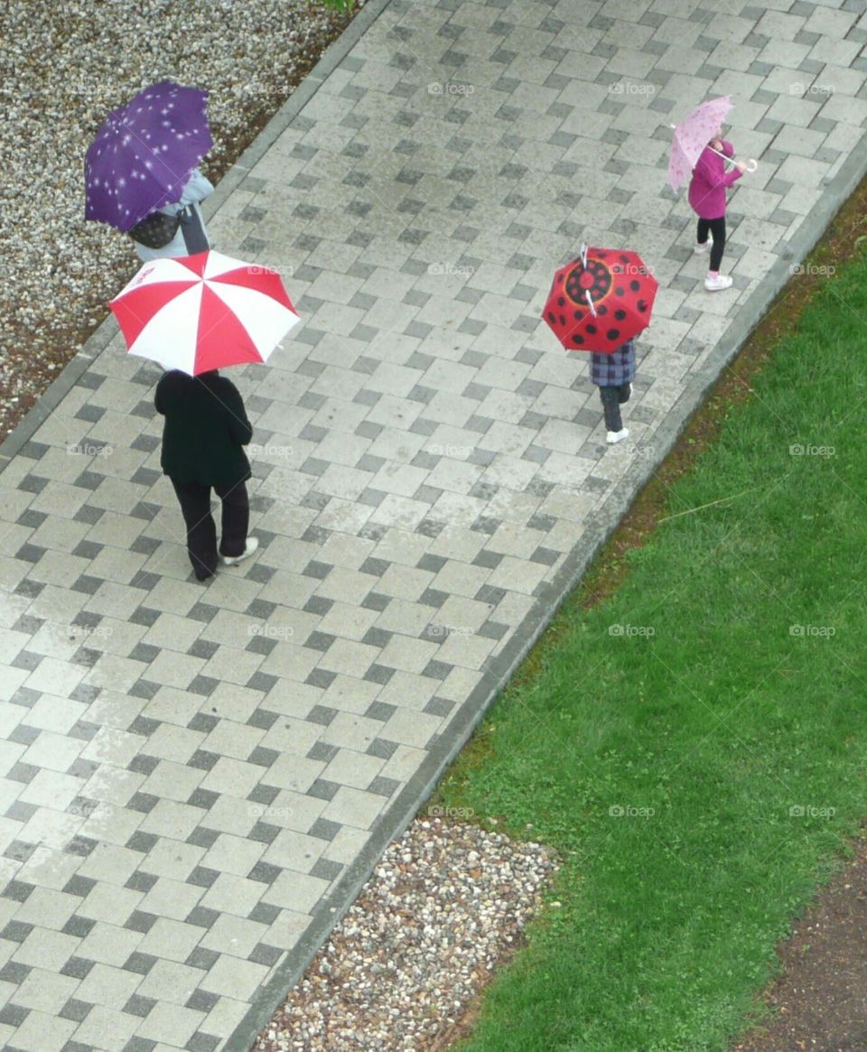 walking in the rain