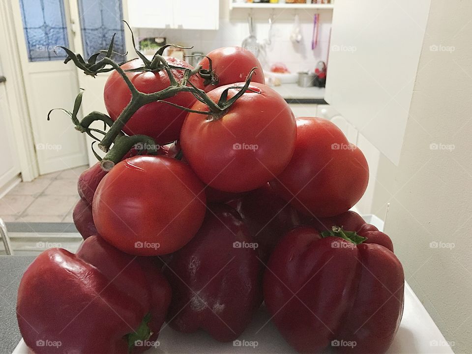 Tomatoes on the vine