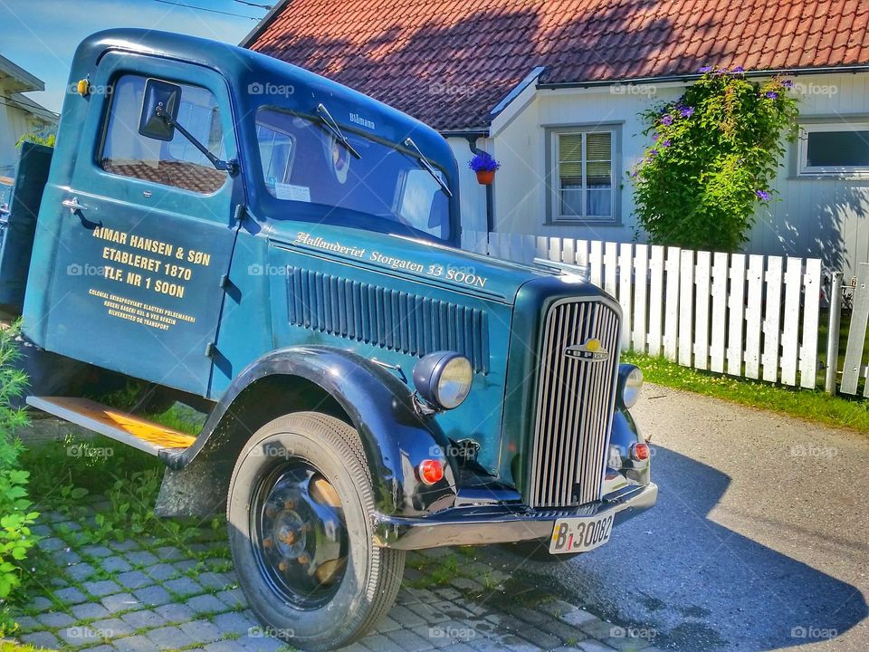 Blue old truck