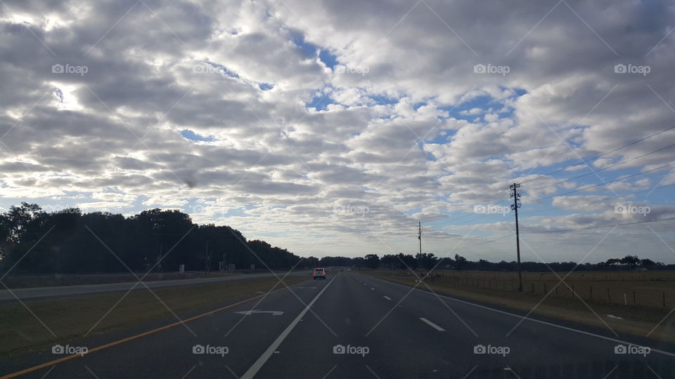 cloudy day on the highway