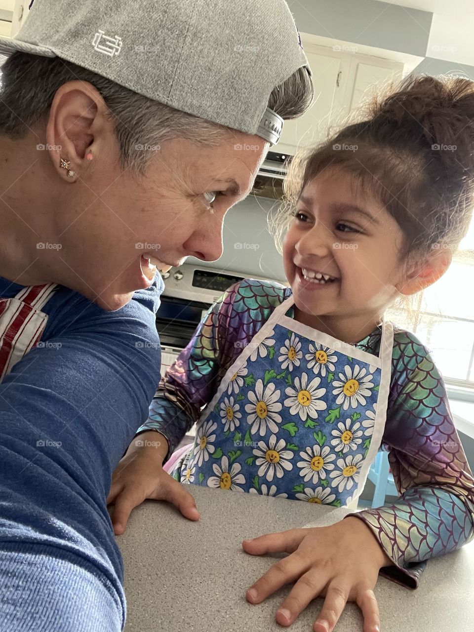 Mommy and daughter baking together, mommy and me time in the kitchen, baking cookies with mommy 
