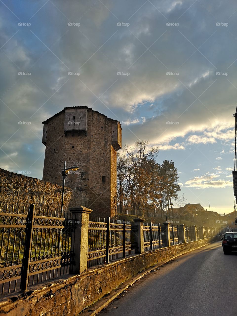 Sunset over fortress