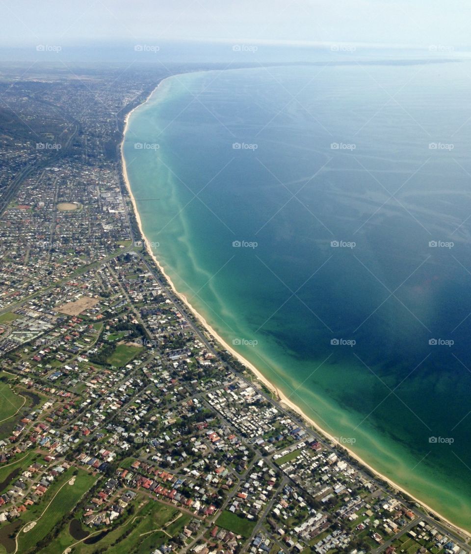 Looking over the Mornington Peninsula by air