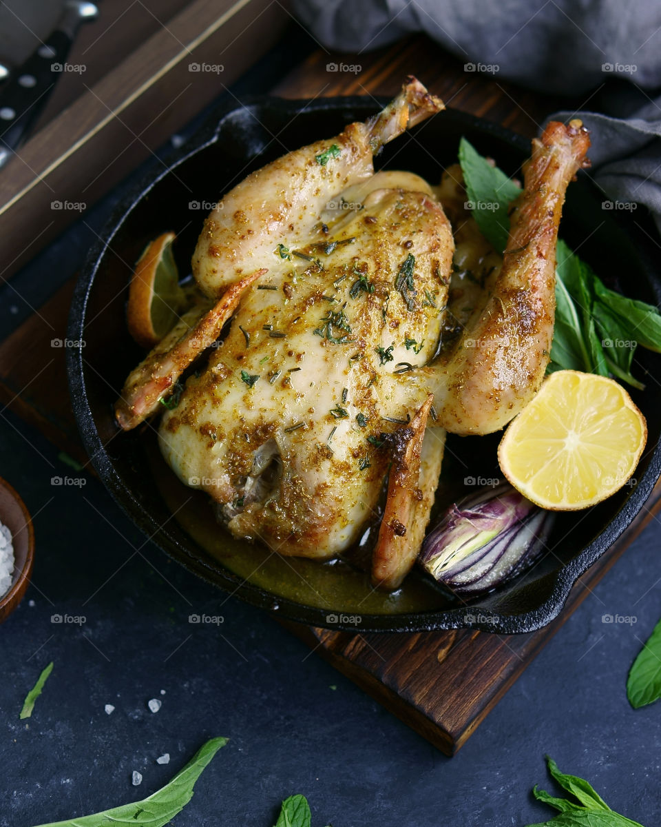 roasted chicken with garlic and herbs