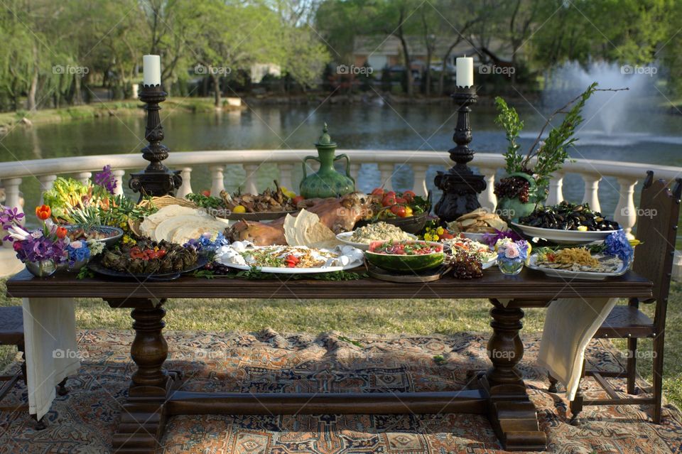 Gourmet table spread