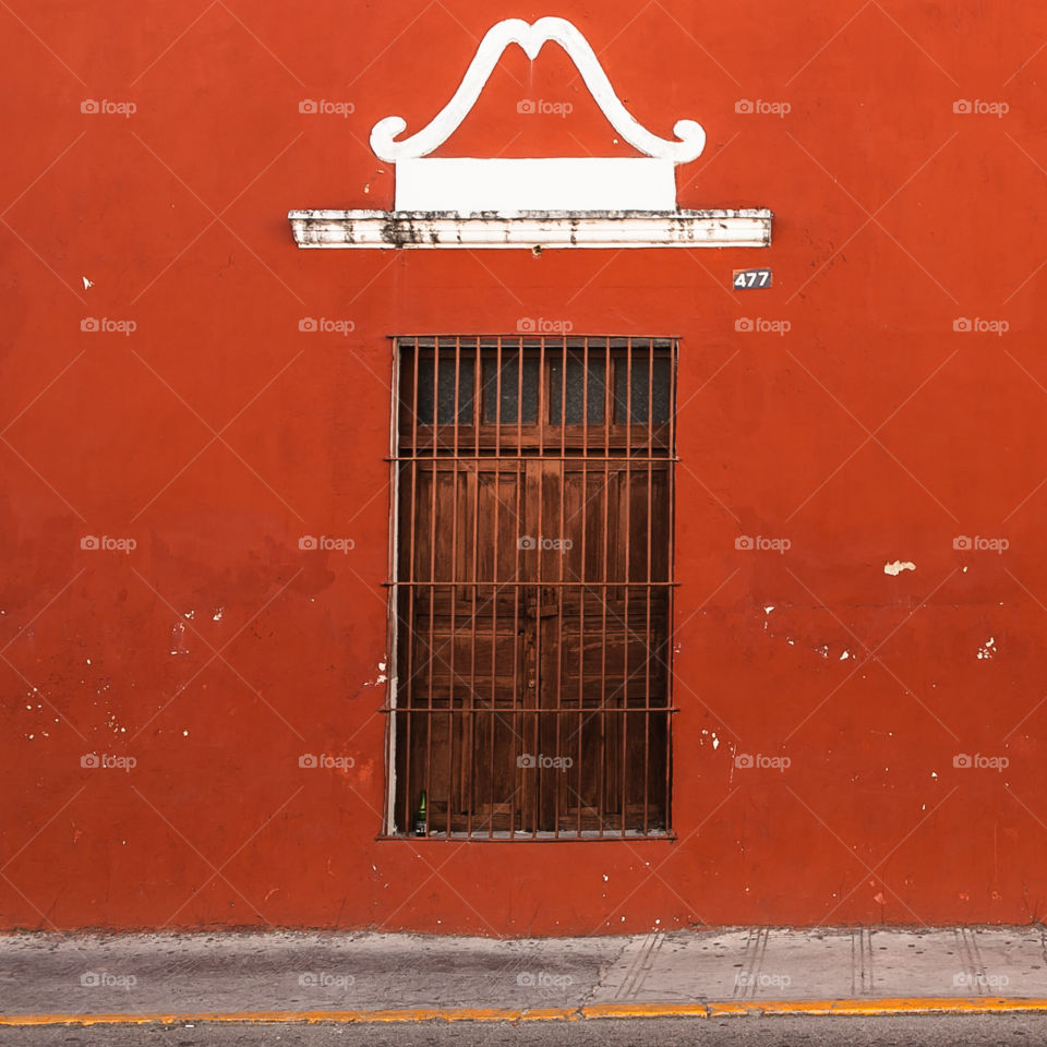 Red spanish colonial window