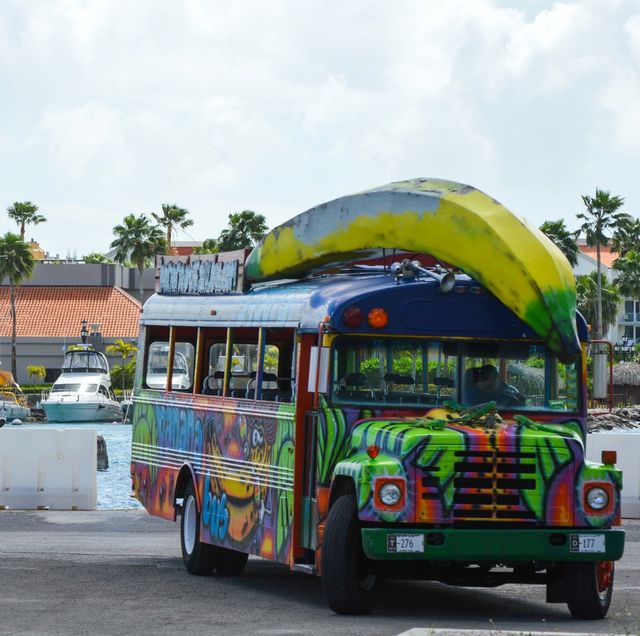 Colorful bus, Caribbean