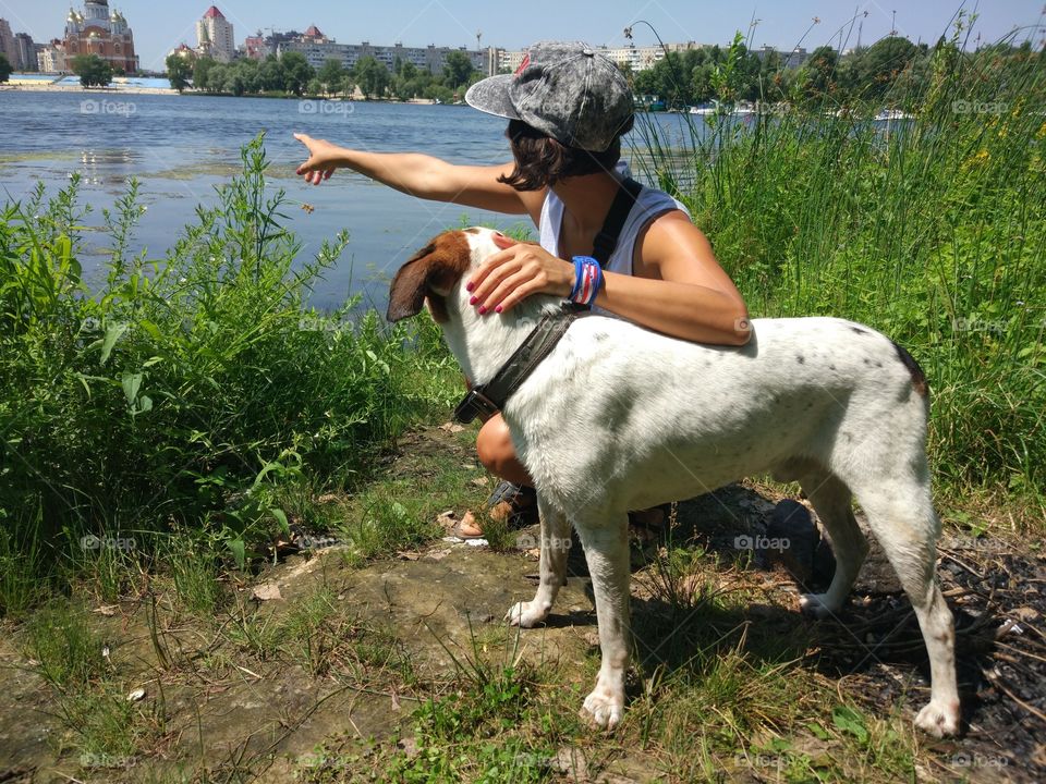 Girl with dog