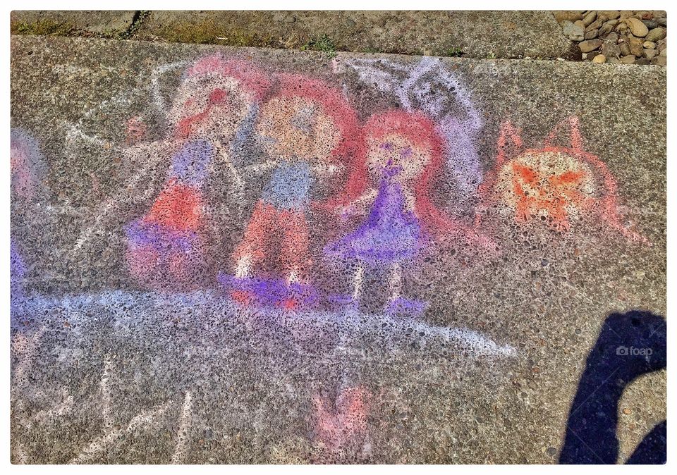 Sidewalk Rileys chalk drawing 