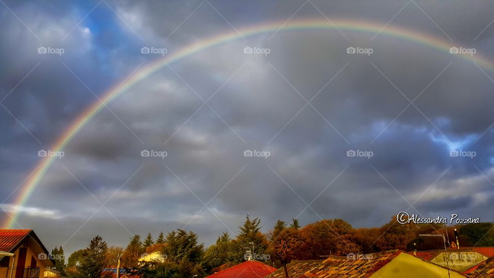 rainbow sky rain nature