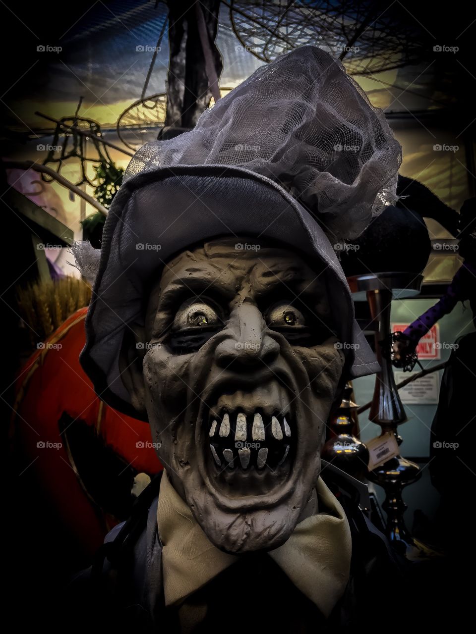 Ghoul zombie Halloween decoration with enhancement