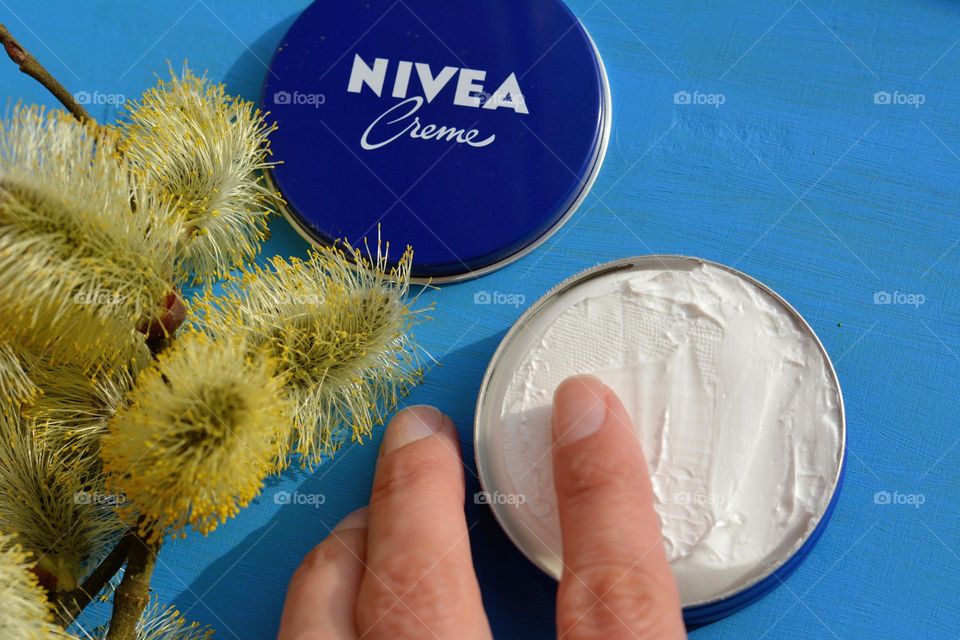 Nivea cream in the hand products love