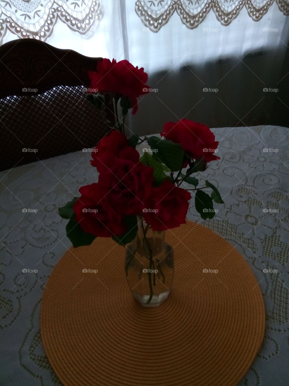 Rose's in a vase