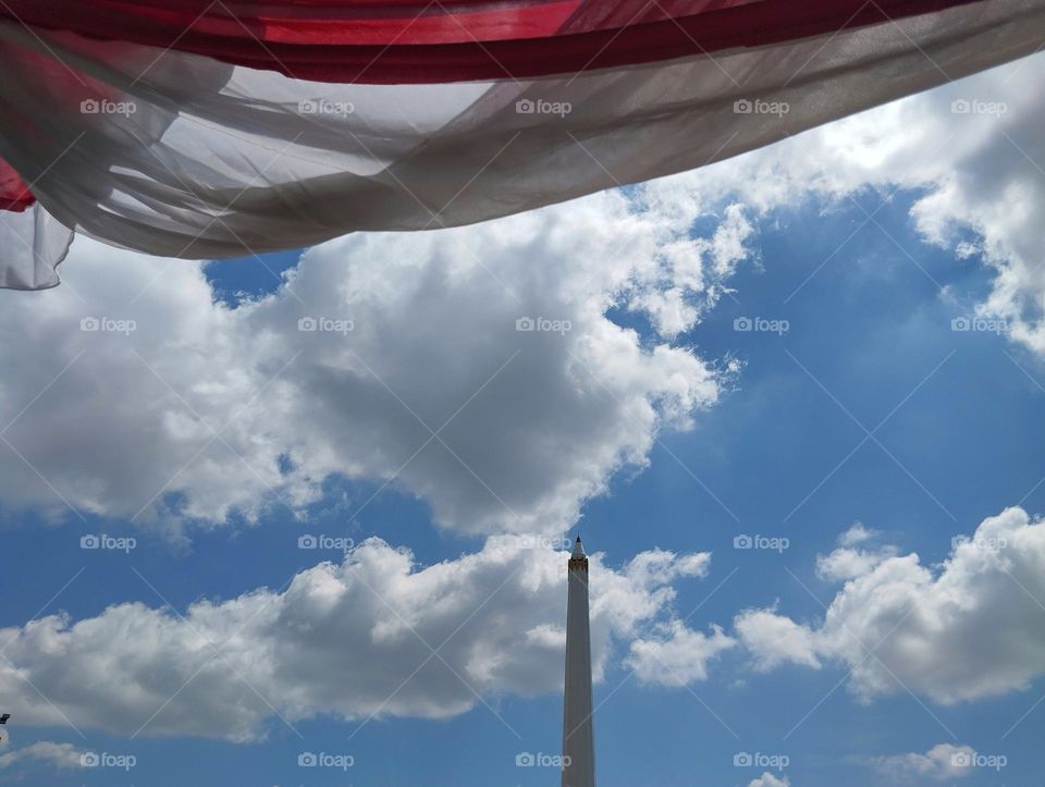 The heroes monument on Surabaya city