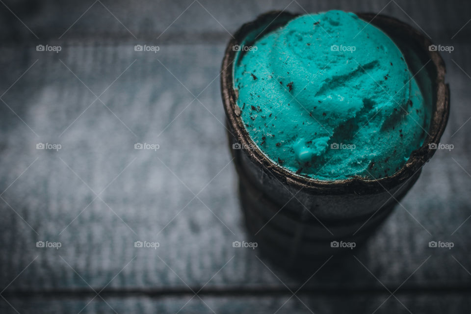 black and blue ice cream