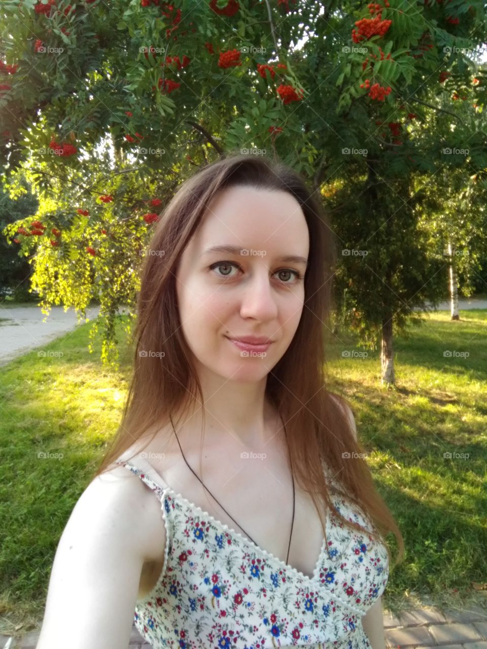 Young girl walking outside