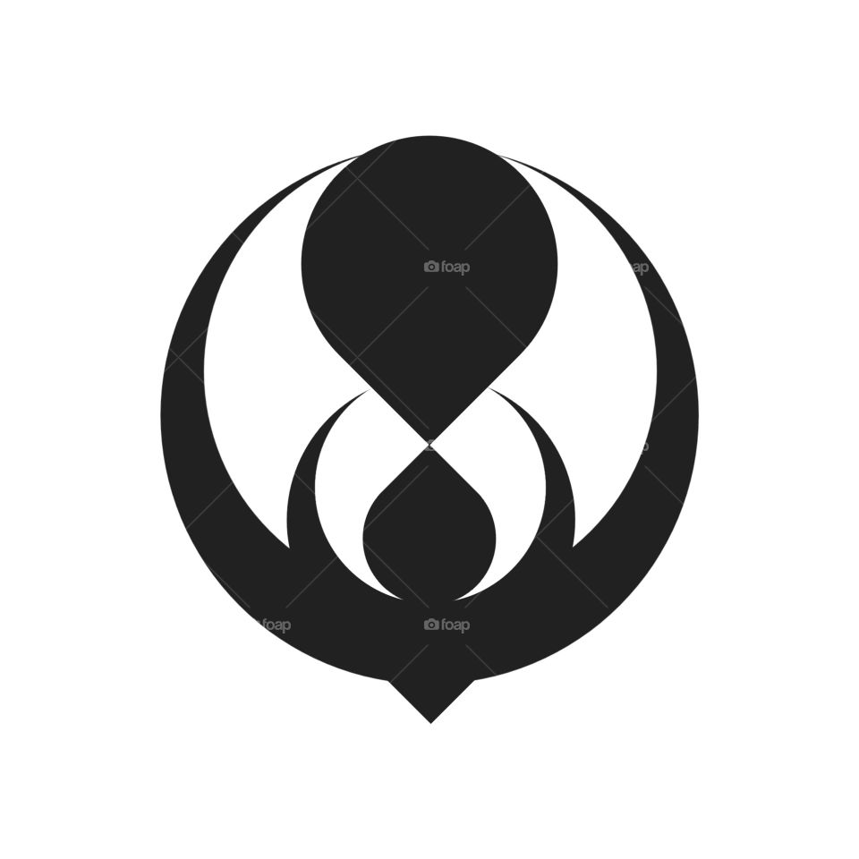 This logo consists of abstract shapes in black and white. The main element in this logo resembles the number "8" or the infinity symbol, which shows the concept of eternity or limitlessness