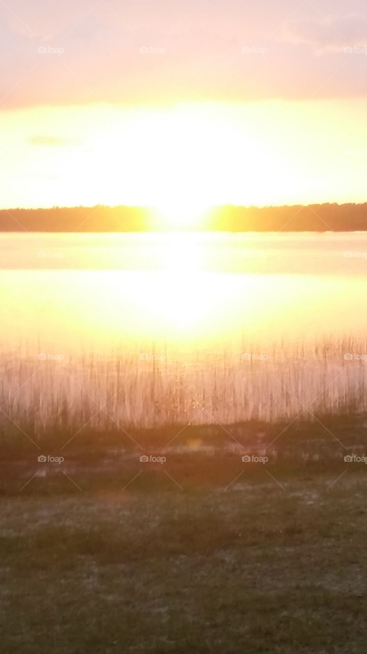 Landscape, Sunset, Dawn, Water, Lake