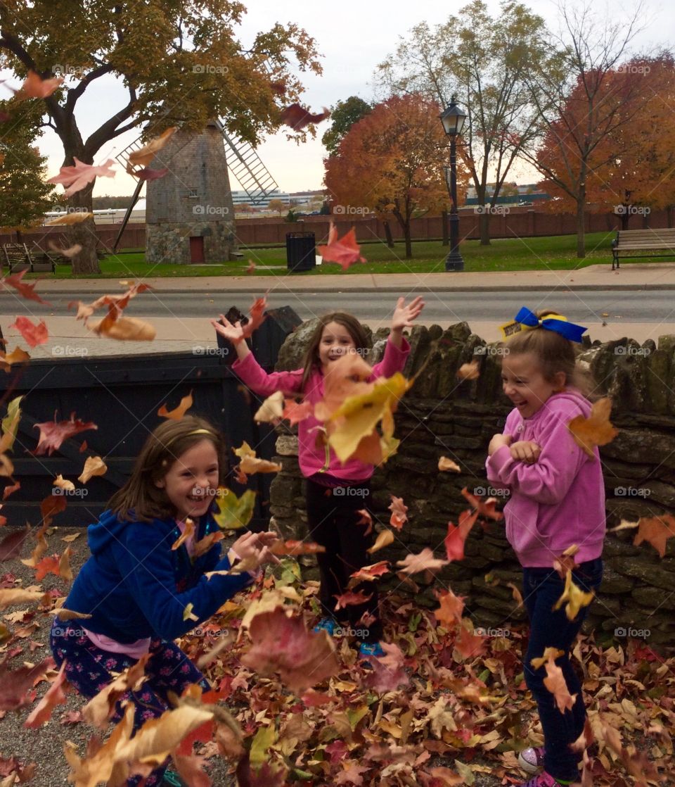 Fall field trip. First grade girls enjoying the day